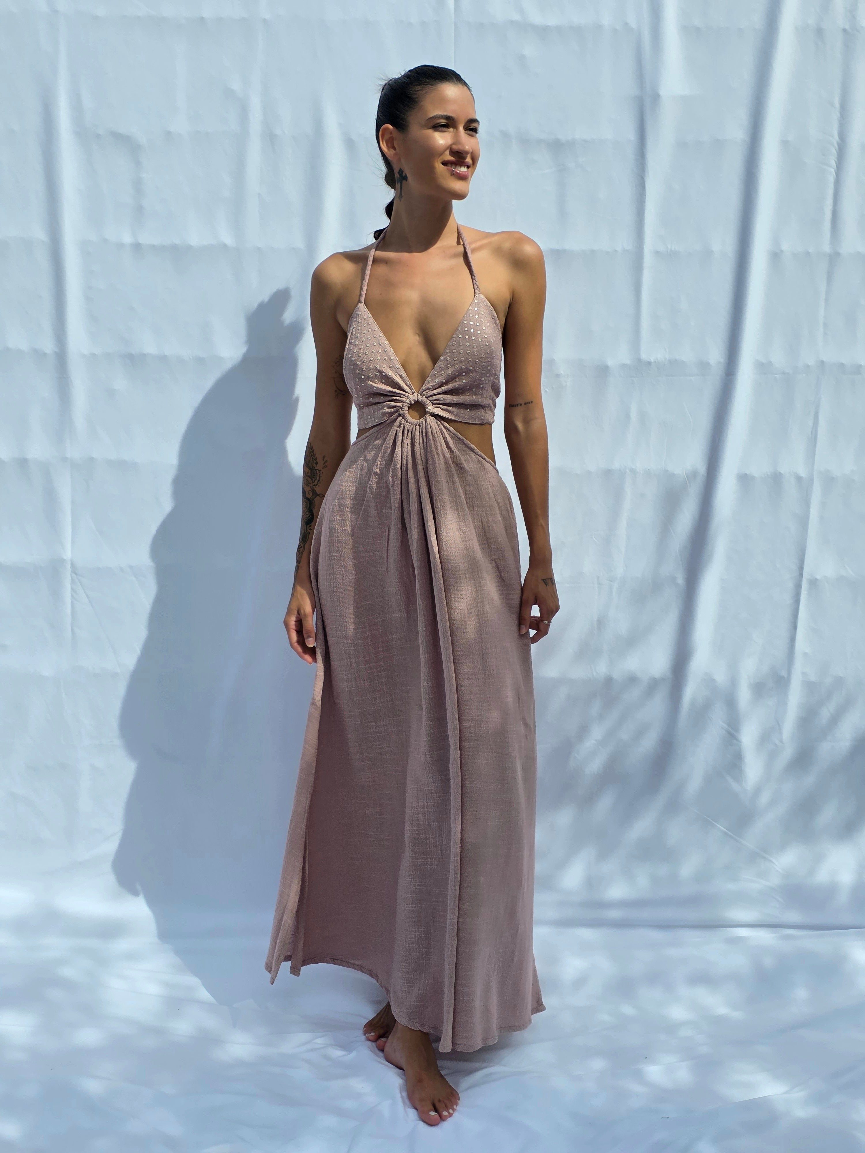 Luna Dress – 100% Cotton Rustic · Natural Dye · Diseño Ajustable S–L