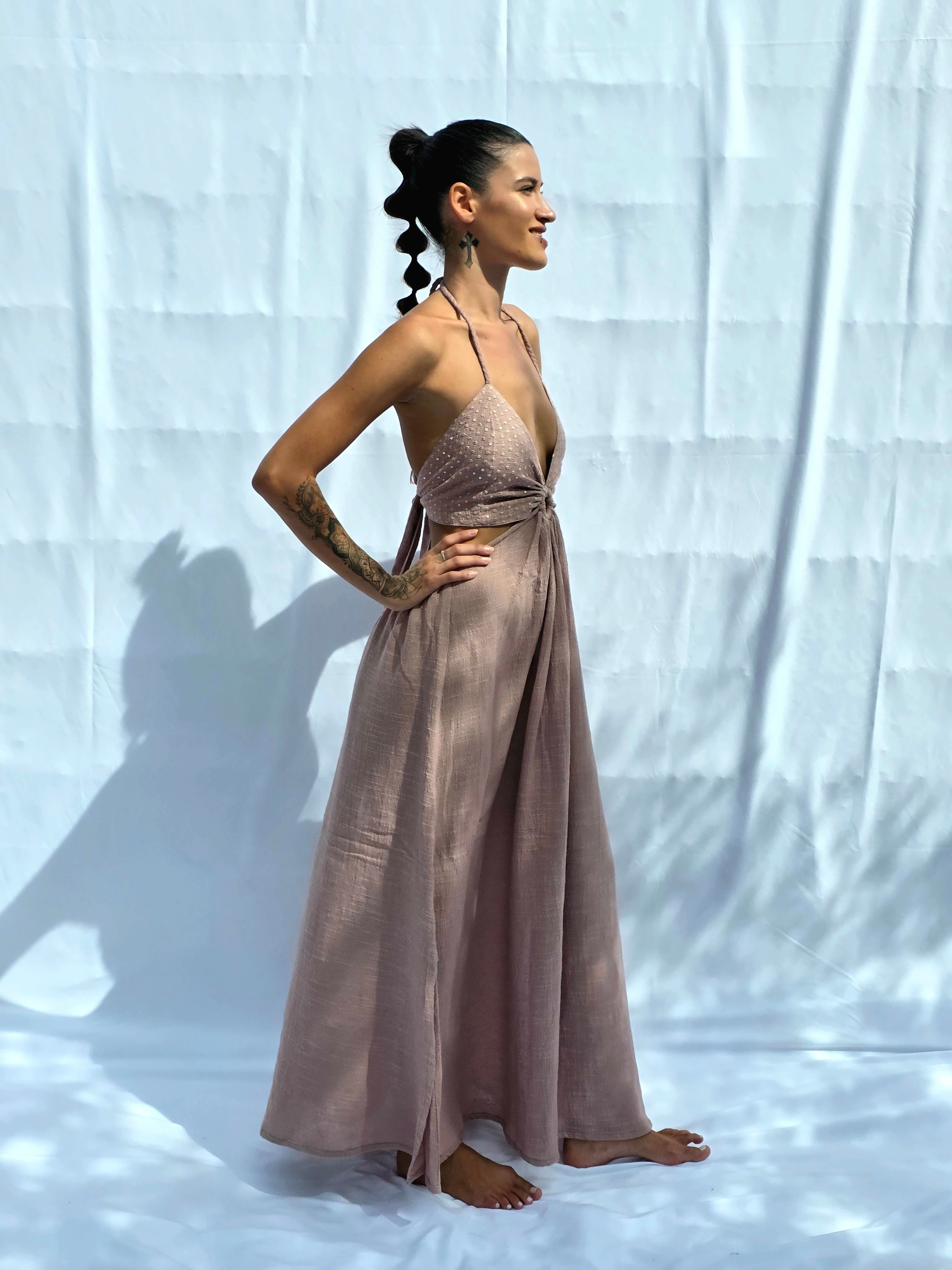 Luna Dress – 100% Cotton Rustic · Natural Dye · Diseño Ajustable S–L